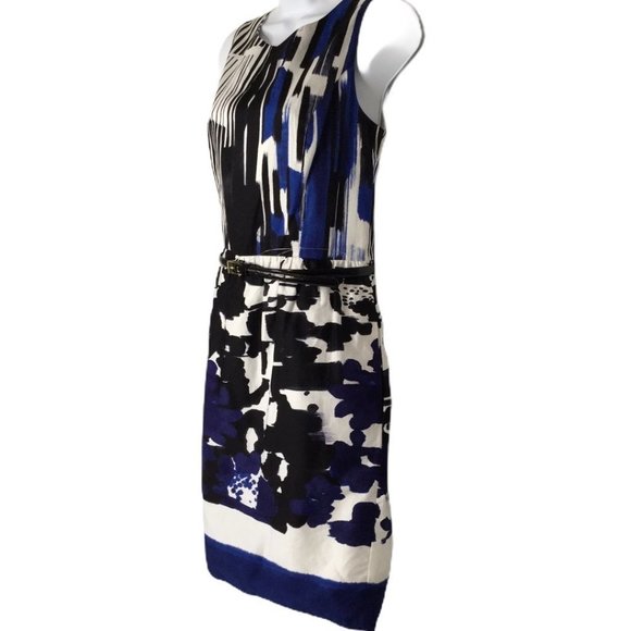 Ellen Tracy Sleeveless Graphic Print Dress Sz 10 - Picture 3 of 10